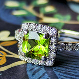 【パキスタン産】天然ペリドット 天然ダイヤモンド リング