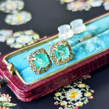 【お値下げ】シュガーローフ 天然エメラルド 天然ダイヤモンド ピアス