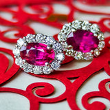 【両方 非加熱 ピジョンブラッド】天然ルビー 天然ダイヤモンド ピアス