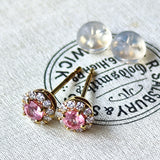 【お値下げ】天然ロードクロサイト 天然ダイヤモンド ピアス