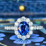 【非加熱 コーンフラワー】天然サファイア 天然ダイヤモンド リング