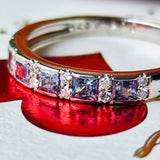 天然アレキサンドライト プリンセスカット 天然ダイヤモンド リング