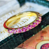 【お値下げ】マラヤガーネット 天然ガーネット ハーフエタニティリング