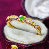 天然デマントイドガーネット 天然ダイヤモンド リング