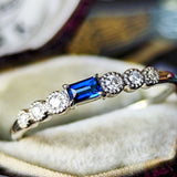 天然ユークレース コバルトブルー 天然ダイヤモンド リング