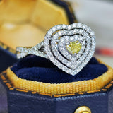 【お値下げ】カラーダイヤ FANCY INTENSE YELLOW VS2 プラチナリング