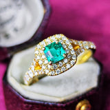 【コロンビア産】天然エメラルド 天然ダイヤモンド リング