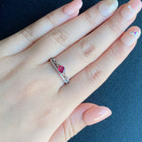 【非加熱 ピジョンブラッド】天然ルビー 天然ダイヤモンド リング