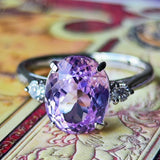 天然クンツァイト 天然ダイヤモンド リング