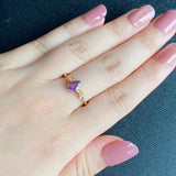 天然パープルサファイア 天然ダイヤモンド リング