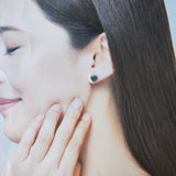 天然アクアマリン ハートシェイプ 天然ダイヤモンド ピアス