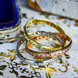 天然ダイヤモンド スリーカラー フルエタニティ 3連リング