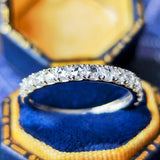 【ローズカット】天然ダイヤモンド ハーフエタニティリング プラチナ