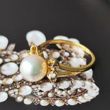 MIKIMOTO ミキモト あこや真珠 天然ダイヤモンドリング