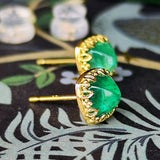 【シュガーローフ】天然エメラルド 18金ピアス ③