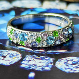 天然アクアマリン 天然ダイヤモンド 天然モルガナイト 天然サファイア 天然デマントイドガーネット パヴェリング