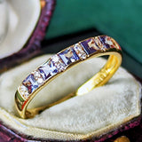 天然アレキサンドライト プリンセスカット 天然ダイヤモンド リング