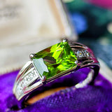 【パキスタン産】天然ペリドット 天然ダイヤモンド リング