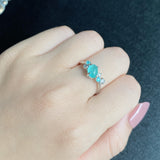 天然パライバトルマリン 天然ローズカットダイヤモンド リング