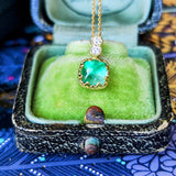 【シュガーローフ】天然エメラルド 天然ダイヤモンド ネックレス