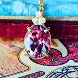 【ピンクジルコン】天然ジルコン 天然ダイヤモンド ネックレス