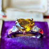 【お値下げ】天然スフェーン 2.76ct ハートシェイプ 天然ラブラドライト リング