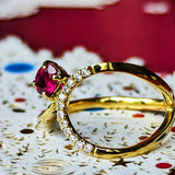 【非加熱 ピジョンブラッド】天然ルビー 天然ダイヤモンド リング