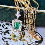 天然エメラルド 天然ダイヤモンド ネックレス