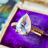 天然アンデシンラブラドライト 3.195ct 天然ダイヤモンド リング