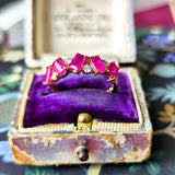 天然ルビー エメラルドカット 天然ダイヤモンド リング