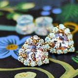 【お値下げ】天然モルガナイト ハートシェイプ 天然ダイヤモンド ピアス