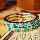 天然パライバトルマリン 天然ダイヤモンド 一文字タイプ プラチナリング