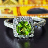 【パキスタン産】天然ペリドット 天然ダイヤモンド リング