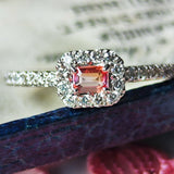 天然パパラチアサファイア 天然ダイヤモンド リング