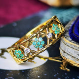 天然パライバトルマリン 天然ダイヤモンド 18金リング