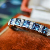 天然アレキサンドライト プリンセスカット 天然ダイヤモンド リング