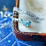 【ローズカット】天然ダイヤモンド 天然パライバトルマリン ネックレス