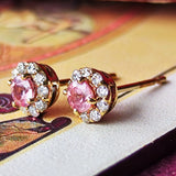 【お値下げ】天然ロードクロサイト 天然ダイヤモンド ピアス