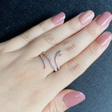 【スネークリング】天然ピンクサファイア 天然ダイヤモンド リング