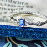 天然ベニトアイト 天然ダイヤモンド リング