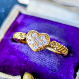 TASAKI 田崎真珠 ハートモチーフ パヴェリング 18金