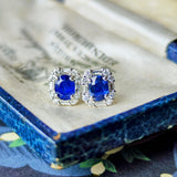 天然サファイア 天然ダイヤモンド 18金WG ピアス