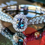 【トップ カラー】天然アレキサンドライト 天然ダイヤモンドリング