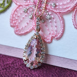 天然モルガナイト 天然ダイヤモンド ネックレス