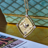 【タロットカード】恋人 天然ダイヤモンド 18金ネックレス