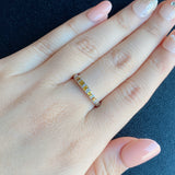 天然イエローサファイア プリンセスカット 天然ダイヤモンド リング