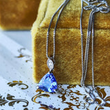 天然タンザナイト 天然ダイヤモンド ネックレス