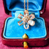 天然モルガナイト 天然ダイヤモンド ネックレス