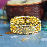 天然ダイヤモンド 透かし模様 18金リング