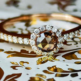 【ローズカット】天然ブラウンダイヤモンド リング